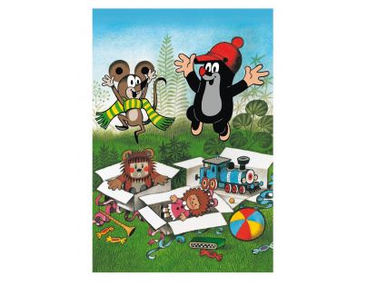 Dino Krtek se raduje puzzle 2 x 48 dílků