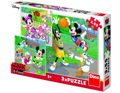 Dino Puzzle Mickey a Minnie sportovci puzzle 3 x 55 dílků