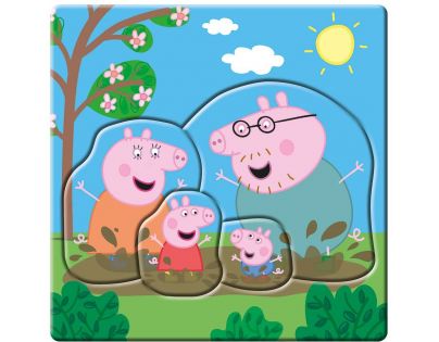 Dino Puzzle set Peppa Pig rodina 12 dílků