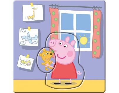 Dino Puzzle set Peppa Pig rodina 12 dílků