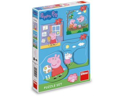 Dino Puzzle set Peppa Pig rodina 12 dílků