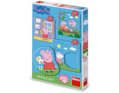 Dino Puzzle set Peppa Pig rodina 12 dílků