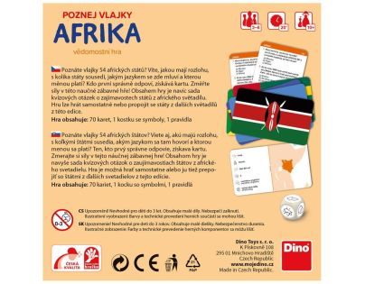 Dino Poznej vlajky Afrika cestovní hra