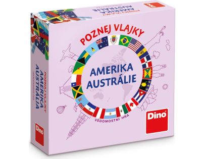 Dino Poznej vlajky Amerika a Austrálie cestovní hra