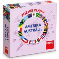 Dino Poznej vlajky Amerika a Austrálie cestovní hra 5