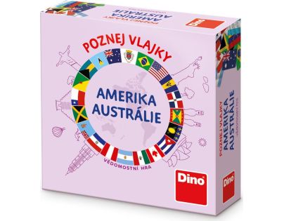 Dino Poznej vlajky Amerika a Austrálie cestovní hra