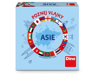 Dino Poznej vlajky Asie cestovní hra