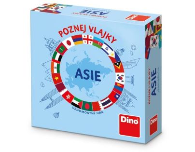 Dino Poznej vlajky Asie cestovní hra