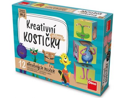 Dino Příšerky 12 dřevěné kostky