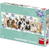 Dino Puzzle Psi a kočky Panoramic 150 dílků 2