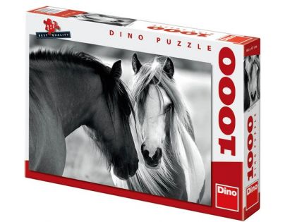 Dino Puzzle Černobílí koně 1000 dílků