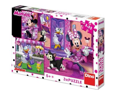 Dino Puzzle Minnie a její zábavný den 3 x 55 dílků