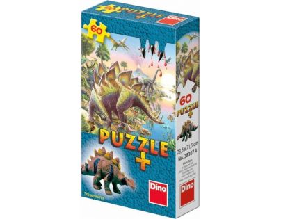 Dino Puzzle Dinosaurus s figurkou 60 dílků Stegosaurus