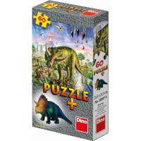Dino Puzzle Dinosaurus s figurkou 60 dílků Triceratops