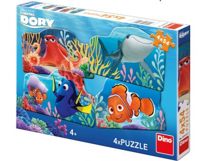 Dino Puzzle Disney Dory a přátelé 4 x 54 dílků