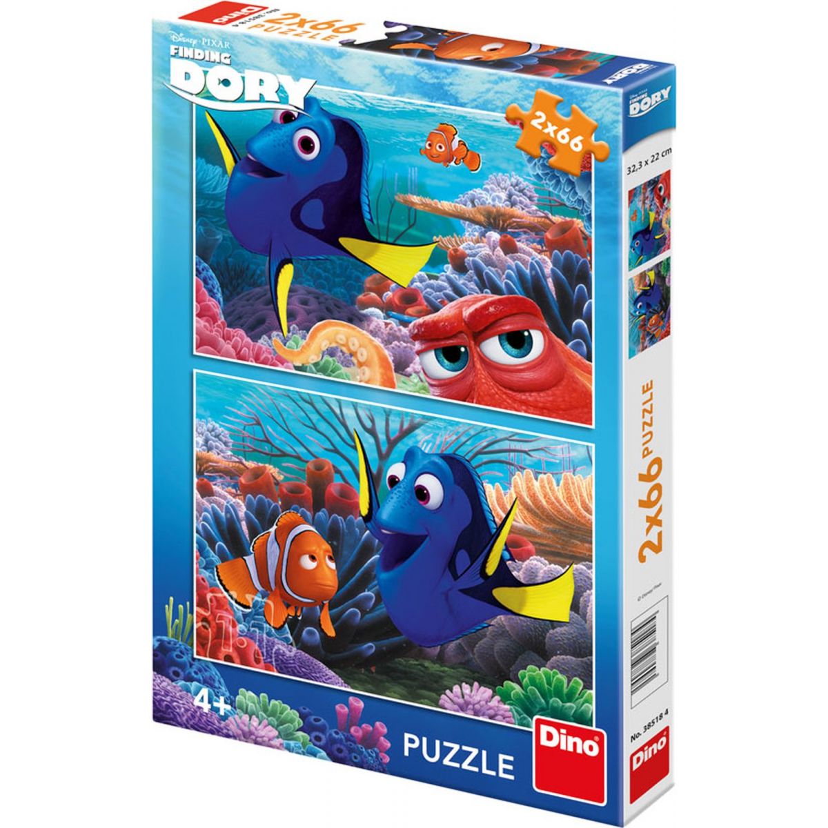 Dino Puzzle Disney Dory mezi korály 2 x 66 dílků