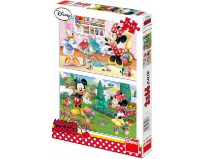 Dino Puzzle Disney Mickey Mouse pracující Minnie 2 x 66 dílků