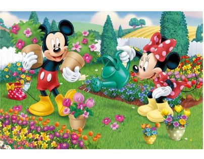 Dino Puzzle Disney Mickey Mouse pracující Minnie 2 x 66 dílků