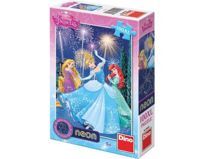 Dino Puzzle Disney Princezny neon 100 XL dílků