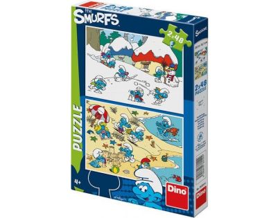 Dino Hraví Šmoulové 2 x 48 dílků puzzle