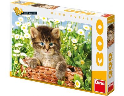 DINO 471054 - Puzzle Kotě v koši (300 dílků)