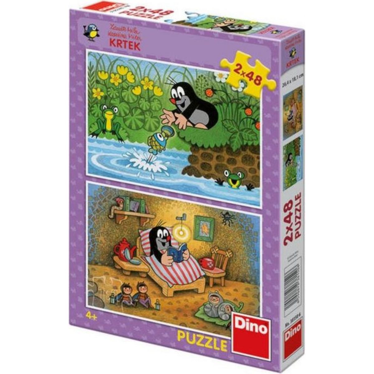 Dino Puzzle Krtek a perla 2 x 48 dílků