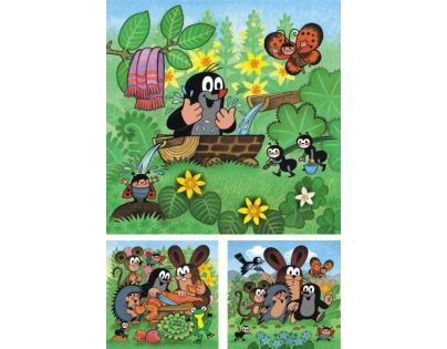 Dino Puzzle Krtek a zvířátka 3 x 55 dílků