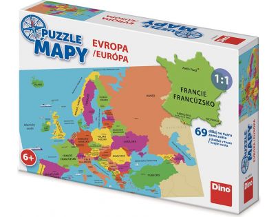 Dino Puzzle Mapa Evropy 69 dílků