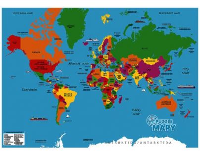 Dino Puzzle Mapa světa 82 dílků