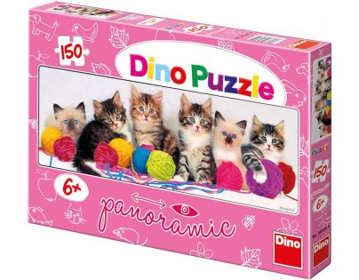 Dino Puzzle Panoramic Kočičky s klubíčky 150 dílků