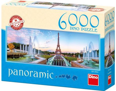 Dino Puzzle Panoramic Pohled na Eiffelovku 6000 dílků