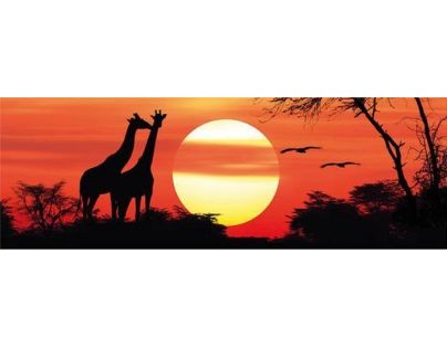 Dino Puzzle Panoramic Žirafy při západu slunce 1000 dílků
