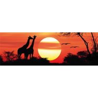 Dino Puzzle Panoramic Žirafy při západu slunce 1000 dílků 2
