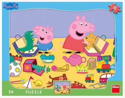 Dino Puzzle deskové Peppa Pig si hraje 12 dílků