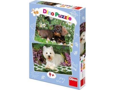 Dino Puzzle Psí kamarádi 2x48 dílků
