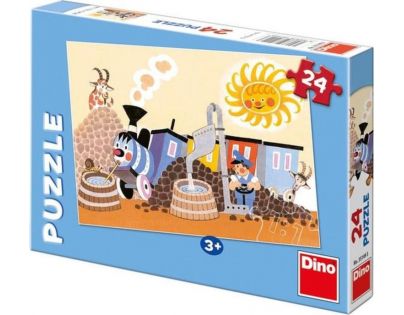 Dino Puzzle Veselá Mašinka v depu 24 dílků