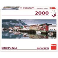Dino Puzzle panoramic Rybářská vesnice 2000 dílků 3