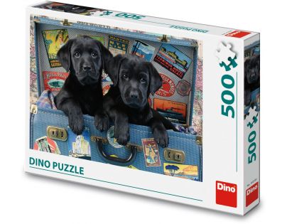 Dino Puzzle Štěňata v kufru 500 dílků
