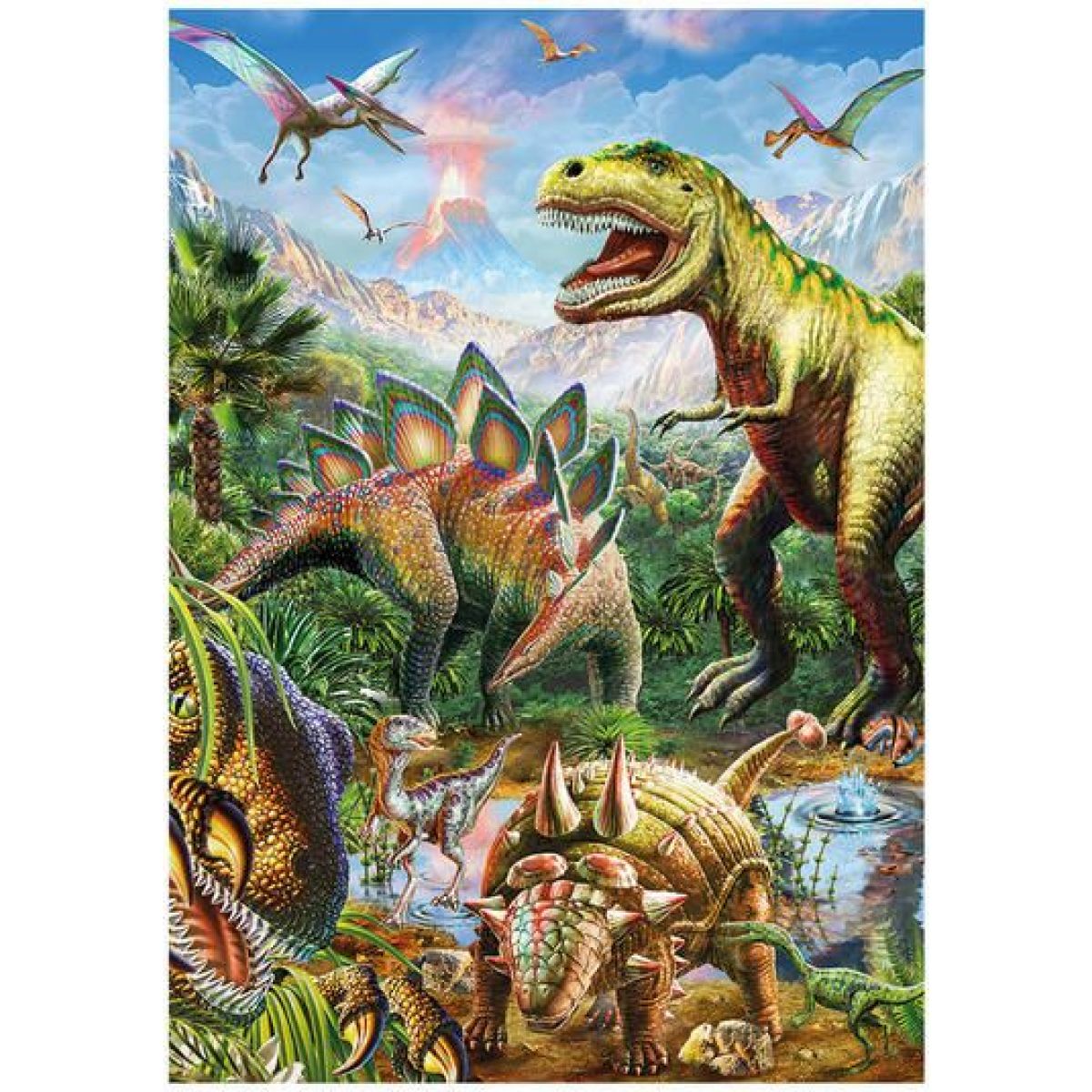 Dino Svět dinosaurů neon XL puzzle 100 dílků