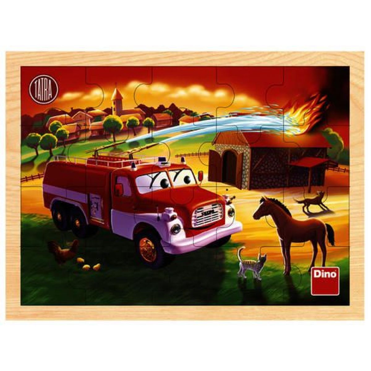 Dino Tatra dřevěné puzzle hasiči 20 dílků