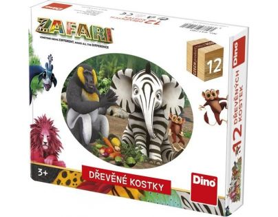Dino Zafari 12 dřevěných kostek