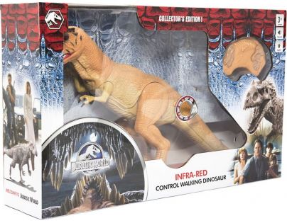 Dinosaurus chodící IC velociraptor 50 cm se zvuky a světly oranžový