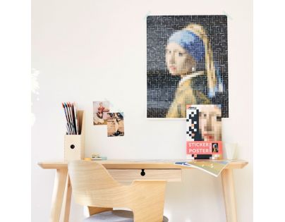 Poppik Samolepkový plakát Dívka s perlovými náušnicemi