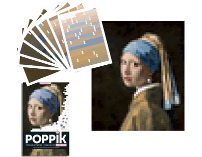 Poppik Samolepkový plakát Dívka s perlovými náušnicemi