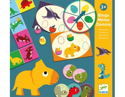Djeco Bingo, pexeso a domino Dinosauři