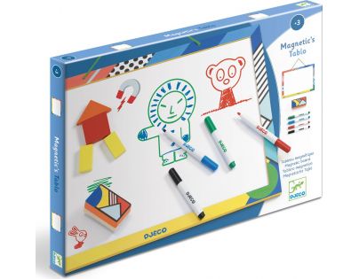 Djeco Dřevěná magnetická tabule 4 fixy