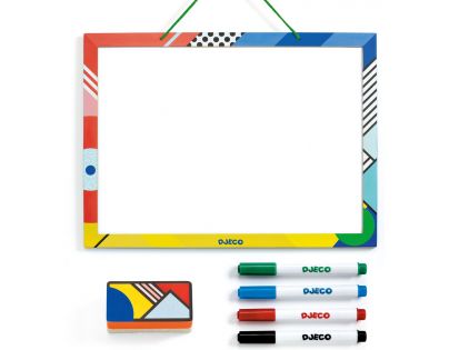 Djeco Dřevěná magnetická tabule 4 fixy
