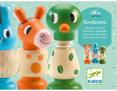Djeco Dřevěná Trio šroubovací zvířátka
