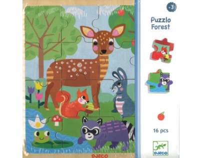 Djeco Puzzle dřevěné Lesní zvířátka 16 dílků
