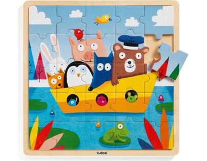 Djeco Puzzle dřevěné Loďka 25 dílků